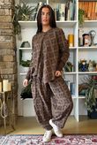 Heritage Needlecord Plaid Swing Top Chocolate & Coffee Bean